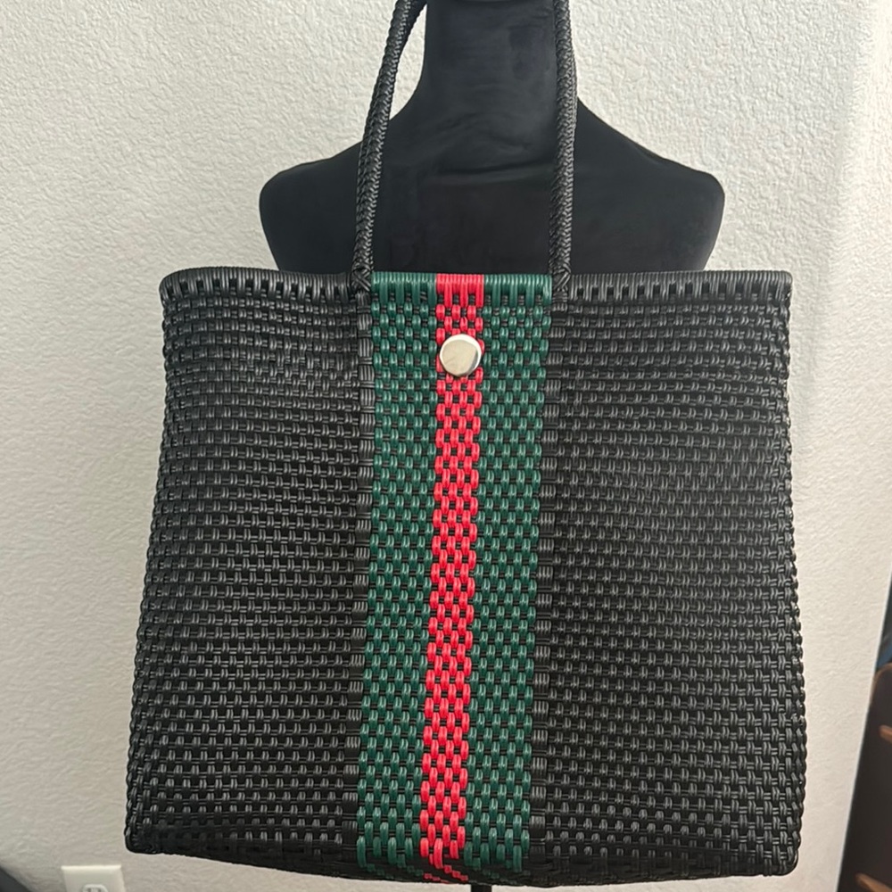 Vacation Tote with “Gucci like” Red and Green Stripe *FREE SHIP